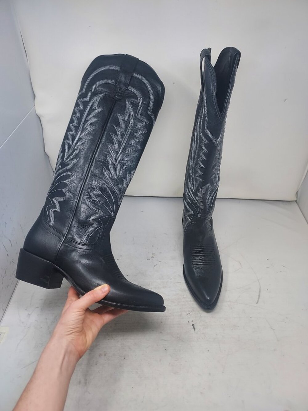 Tecovas WOMENS Black Midnight The Abby Cowboy Tall Boot